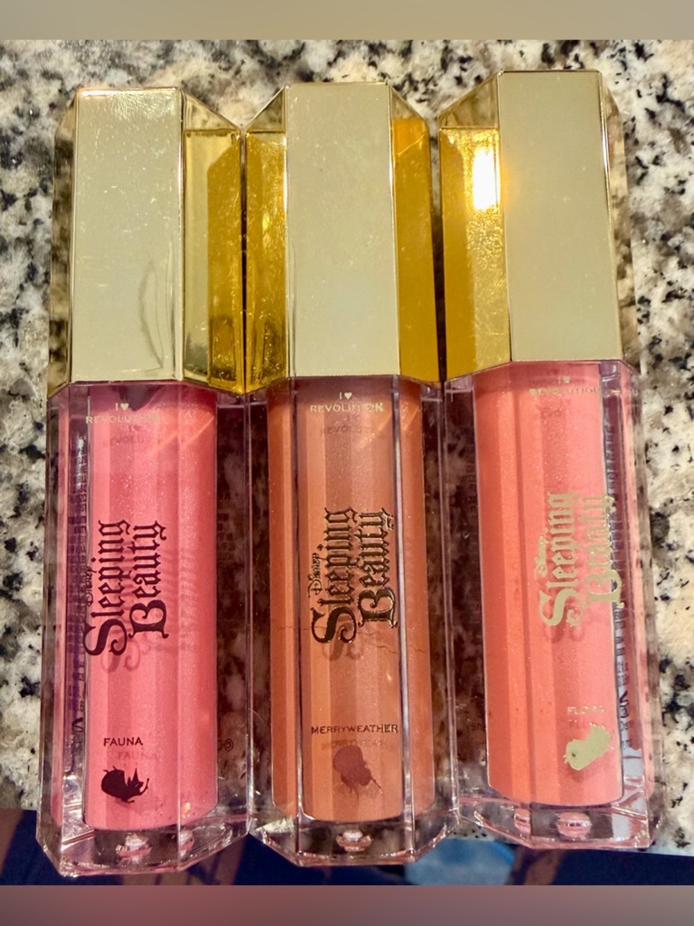 Brand new I ❤️ Revolution Disney Sleeping Beauty Lip Glosses